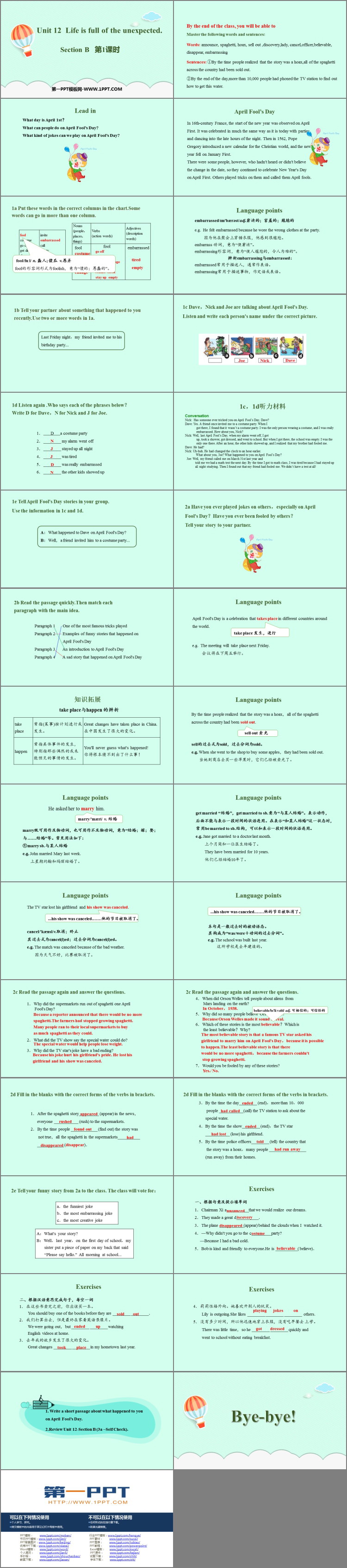图片[2]-《Life is full of unexpected》SectionB PPT下载(第1课时)-第一PPT