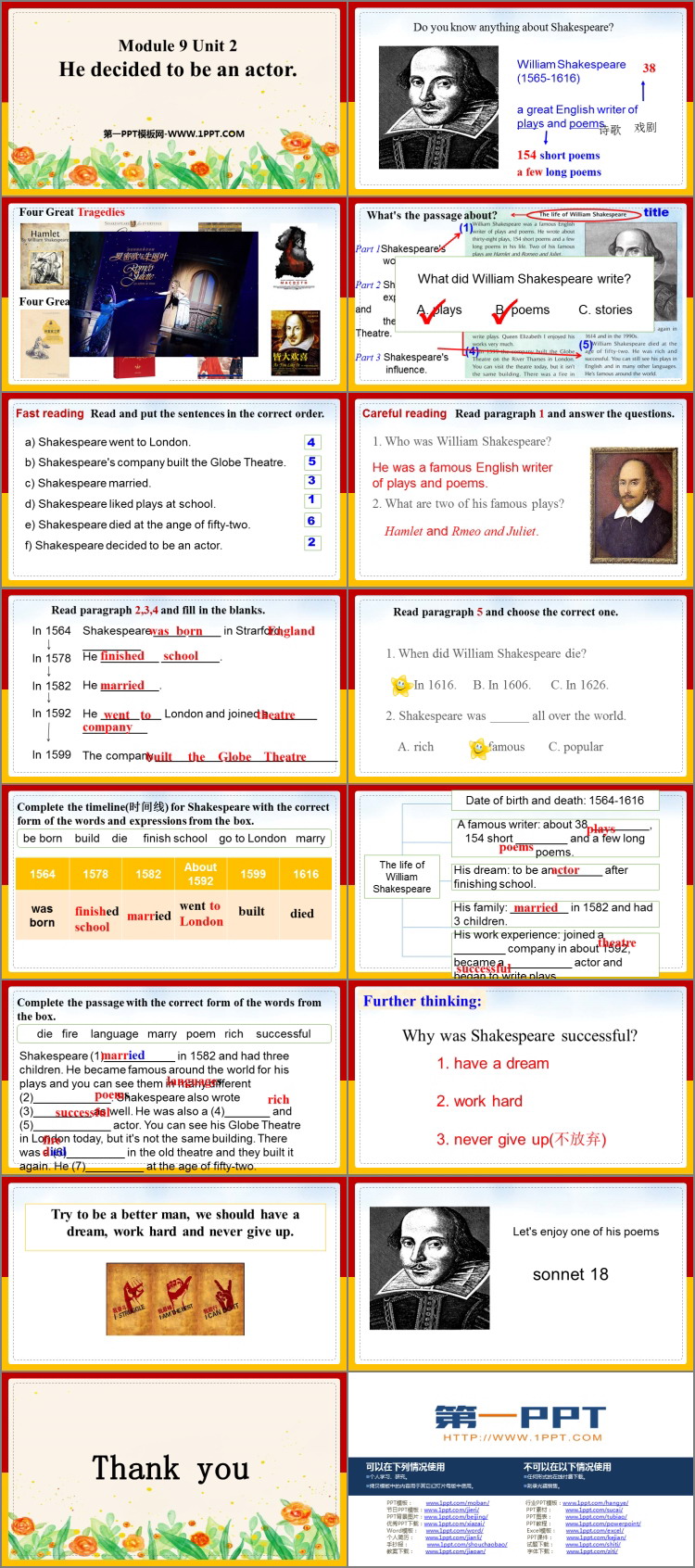 图片[2]-《He decided to be an actor》Life history PPT免费课件-第一PPT