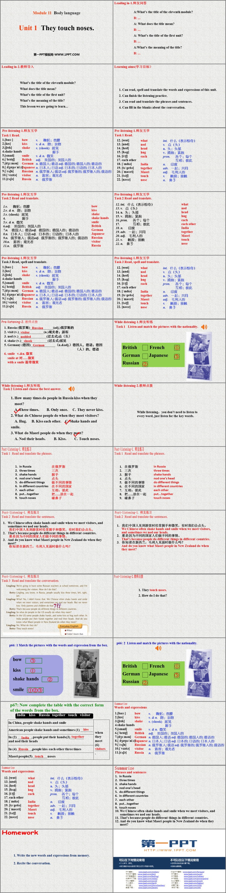 图片[2]-《They touch noses》Body language PPT免费下载-第一PPT