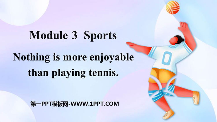 图片[1]-《Nothing is more exciting than playing tennis》Sports PPT免费课件-第一PPT
