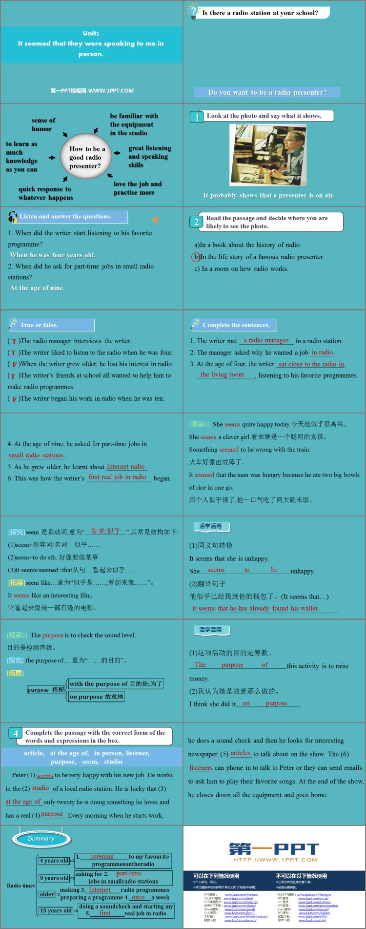 图片[2]-《It seemed that they were speaking to me in person》On the radio PPT免费下载-第一PPT