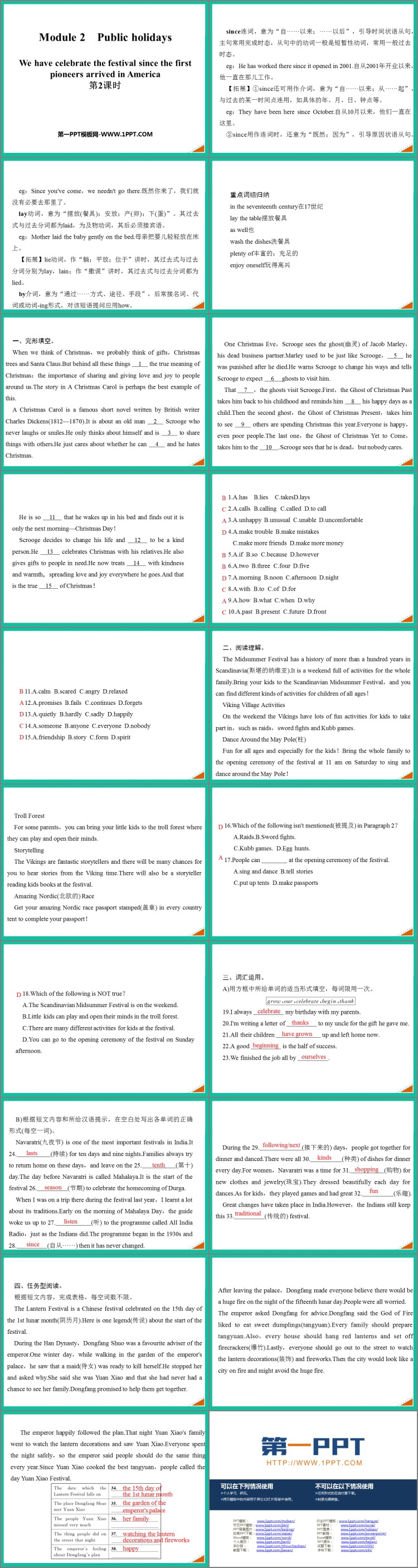 图片[2]-《We have celebrate the festival since the first pioneers arrived in America》Public holidays PPT课件(第2课时)-第一PPT