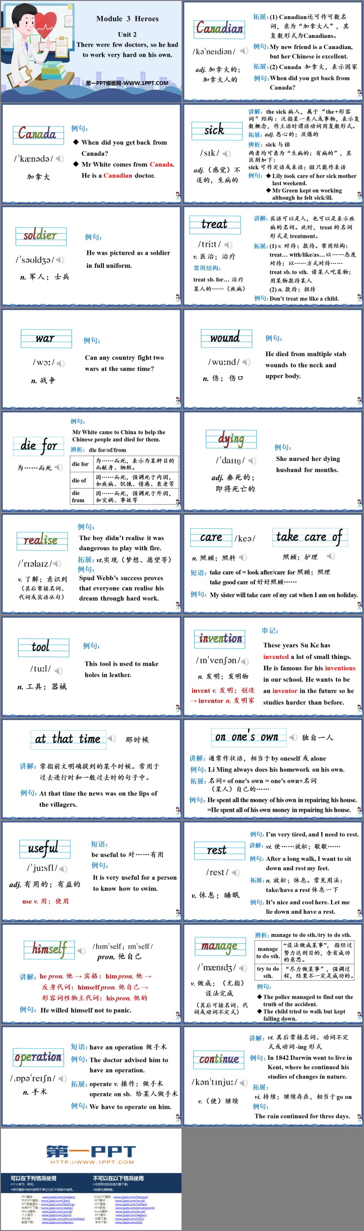 图片[2]-《There were few doctorsso he had to work very hard on his own》Heroes PPT免费课件-第一PPT