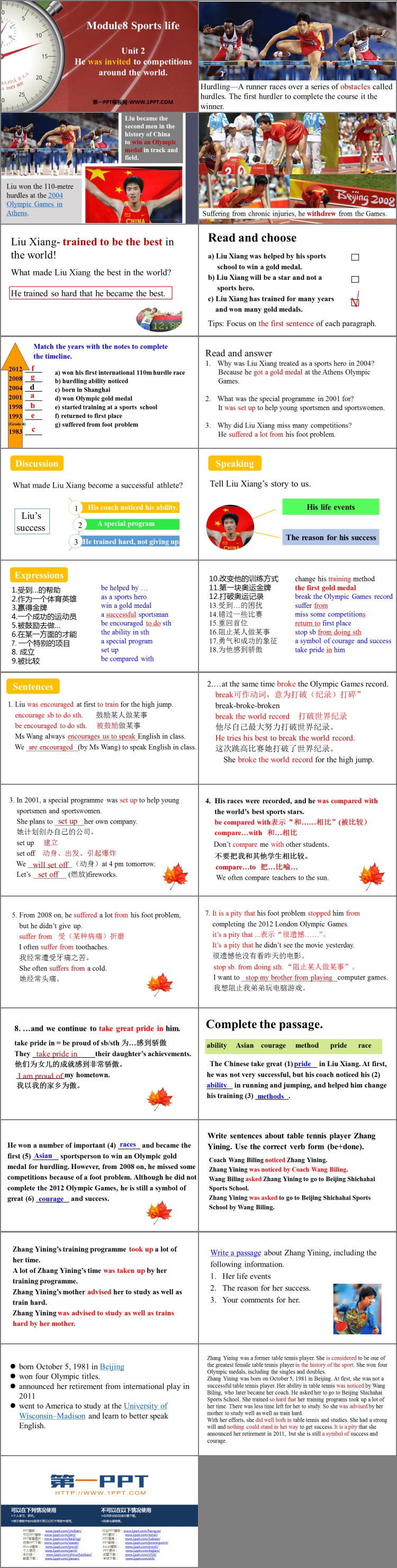 图片[2]-《He was invited to competitions around the world》Sports life PPT免费课件-第一PPT