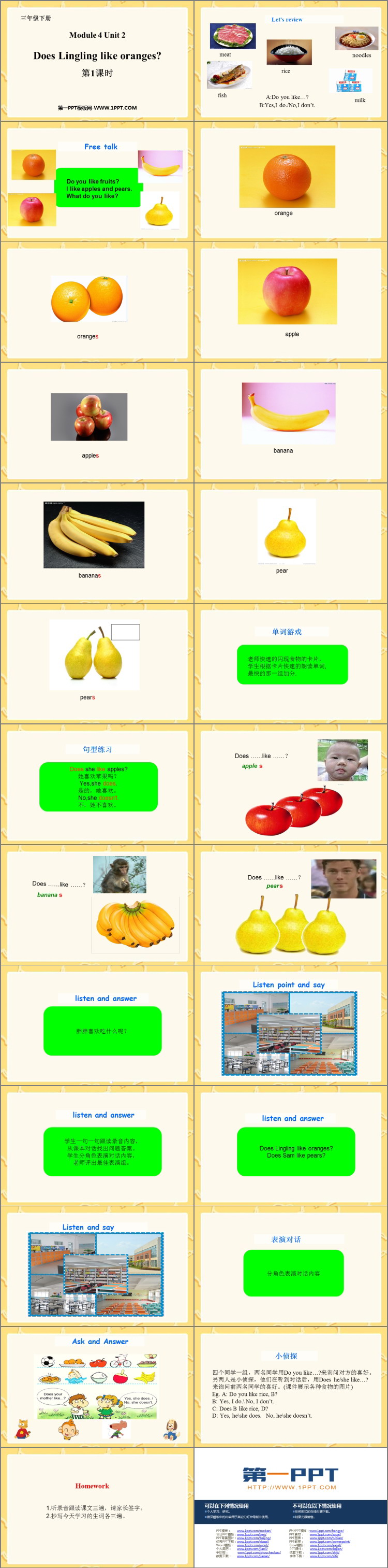 图片[2]-《Does Lingling like oranges?》PPT课件(第1课时)-第一PPT