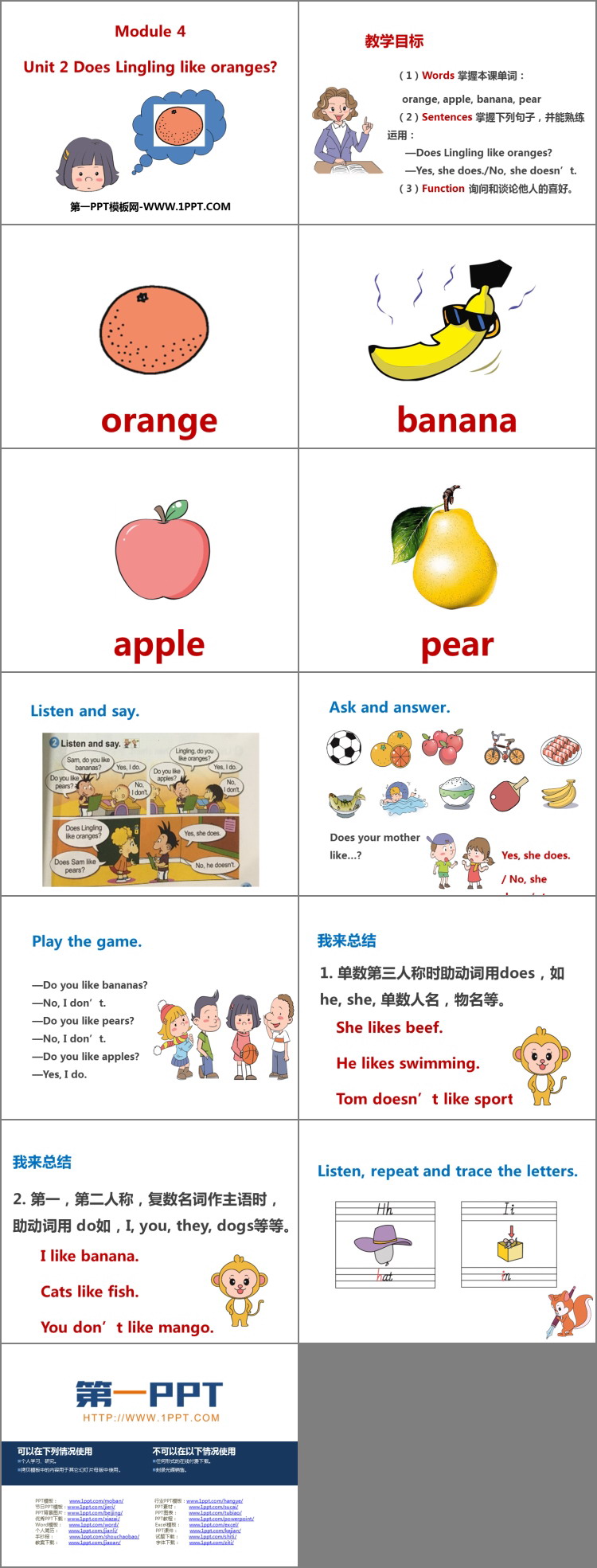 图片[2]-《Does Lingling like oranges?》PPT精品课件-第一PPT