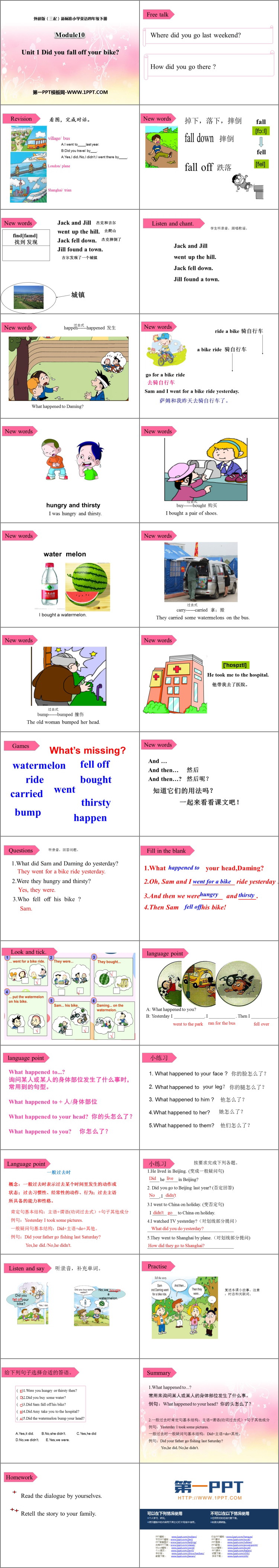图片[2]-《Did you fall off your bike?》PPT免费课件-第一PPT