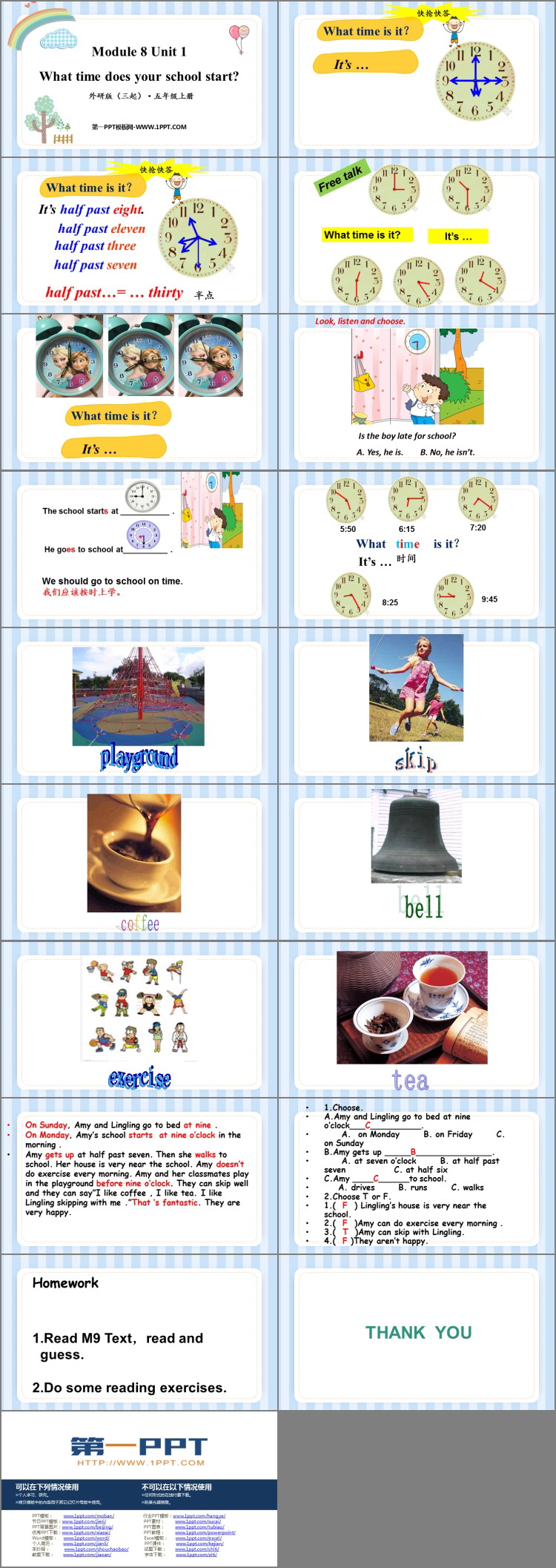 图片[2]-《What time does your school start?》PPT免费下载-第一PPT