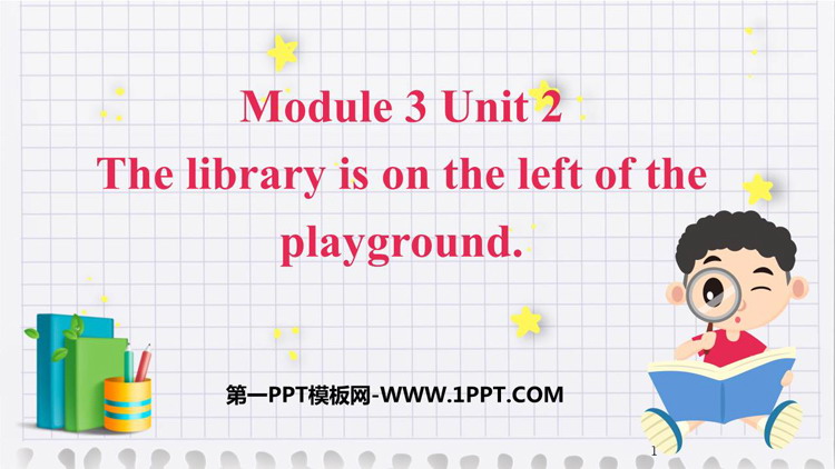图片[1]-《The library is on the left of the playground》PPT免费下载-第一PPT