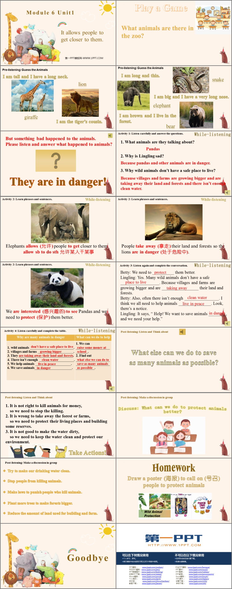 图片[2]-《It allows people to get closer to them》Animals in danger PPT教学课件下载-第一PPT