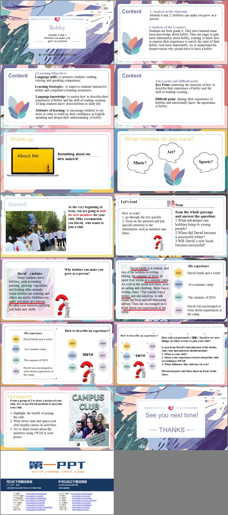 图片[2]-《Hobbies can make you grow as a person》Hobbies PPT免费下载-第一PPT