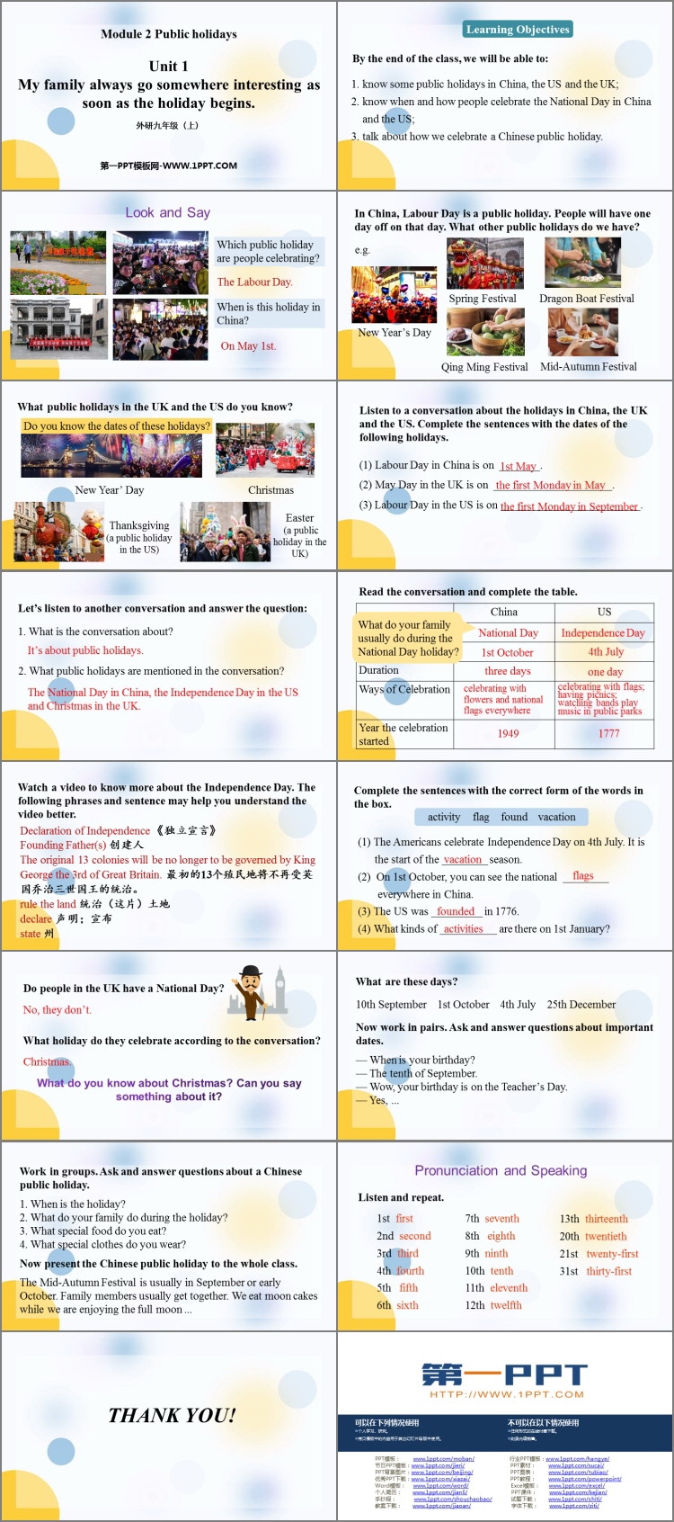 图片[2]-《My family always go somewhere interesting as soon as the holiday begins》Public holidays PPT优质课件-第一PPT