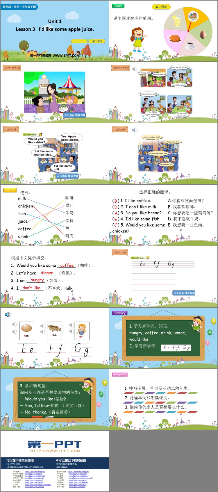 图片[2]-《I’d like some apple juice》Food and Drinks PPT课件(第2课时)-第一PPT