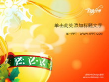 酒杯圣诞节PPT模板下载-第一PPT