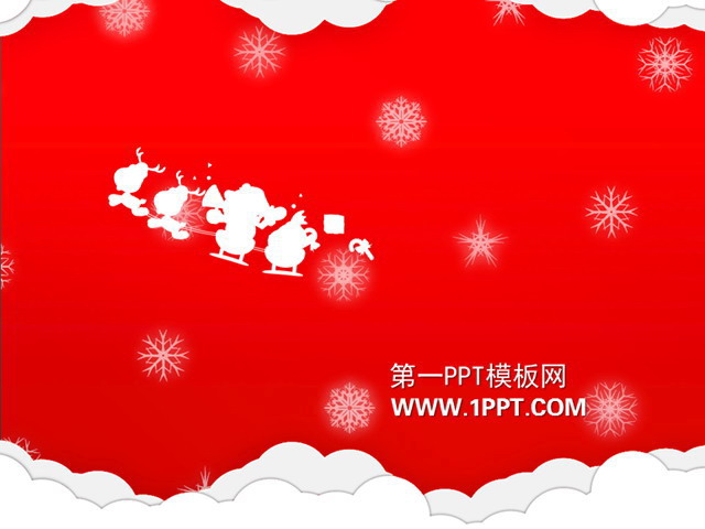 图片[1]-驯鹿拉雪橇背景圣诞节PPT模板下载-第一PPT