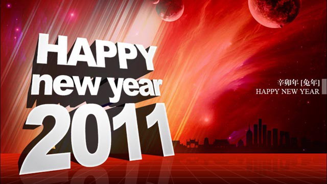 图片[1]-红色宇宙元旦幻灯片模板下载-第一PPT