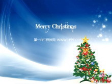 精美的圣诞树背景的圣诞节PowerPoint模板-第一PPT