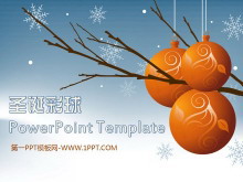 卡通彩球背景的圣诞节幻灯片模板-第一PPT
