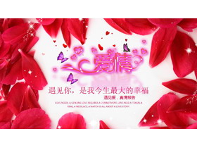 《遇见你是我最大的幸福》爱情相册PPT模板-第一PPT