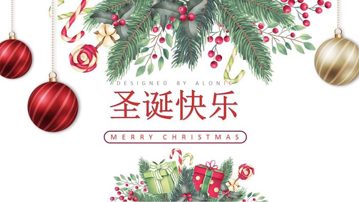 图片[1]-精美圣诞节PPT模板免费下载-第一PPT