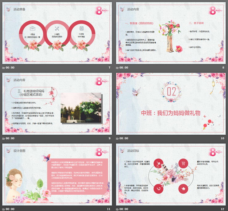 图片[3]-粉色水彩三八女神节幼儿园活动策划PPT模板-第一PPT