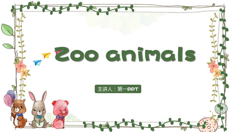 图片[1]-卡通Zoo animals动物园的动物PPT绘本下载-第一PPT