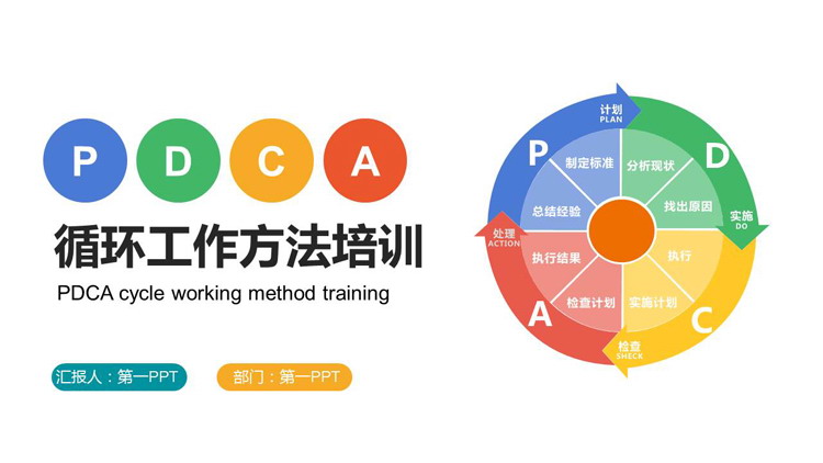 图片[1]-PDCA循环工作方法培训PPT模板下载-第一PPT