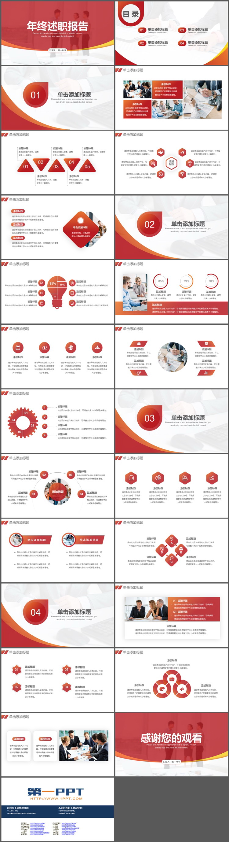 图片[2]-红色简约年终述职报告PPT模板下载-第一PPT
