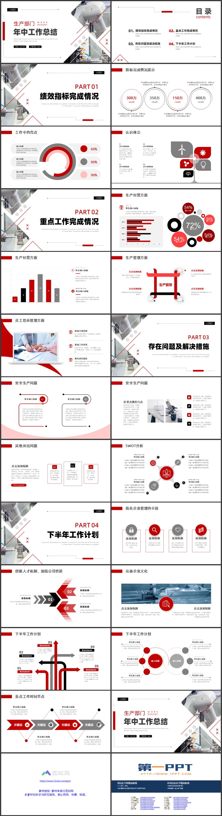 图片[2]-红色智能手臂背景生产部门年中工作总结PPT模板下载-第一PPT