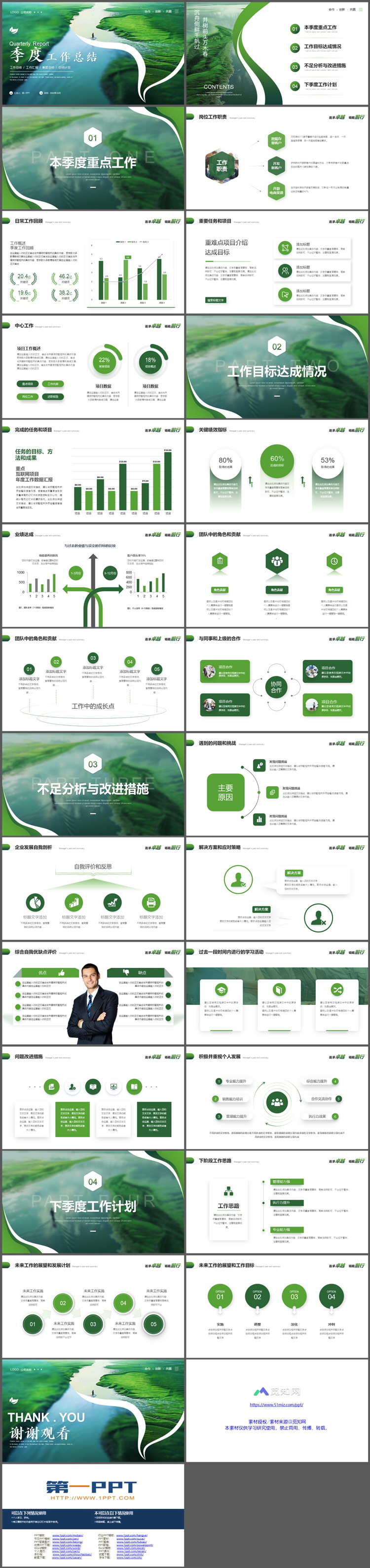 图片[2]-唯美绿洲背景季度工作总结PPT模板下载-第一PPT