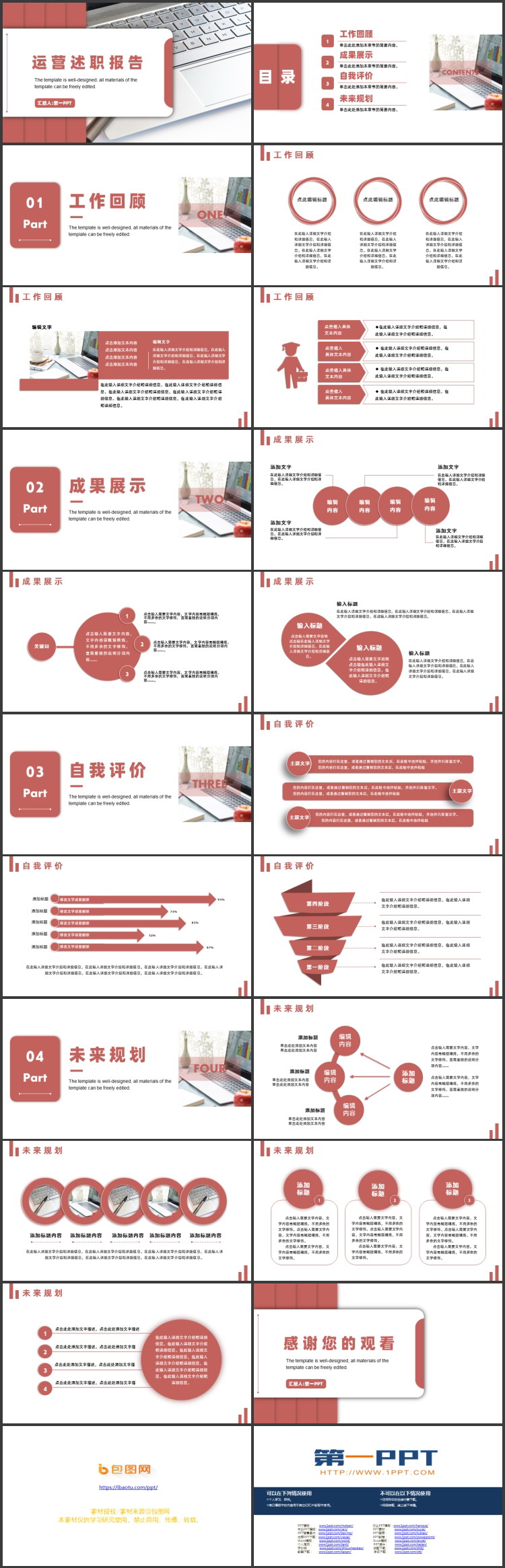 图片[2]-红色商务风运营述职报告PPT模板下载-第一PPT
