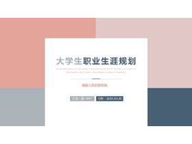 简约莫兰迪色块背景大学生职业生涯规划PPT模板下载-第一PPT
