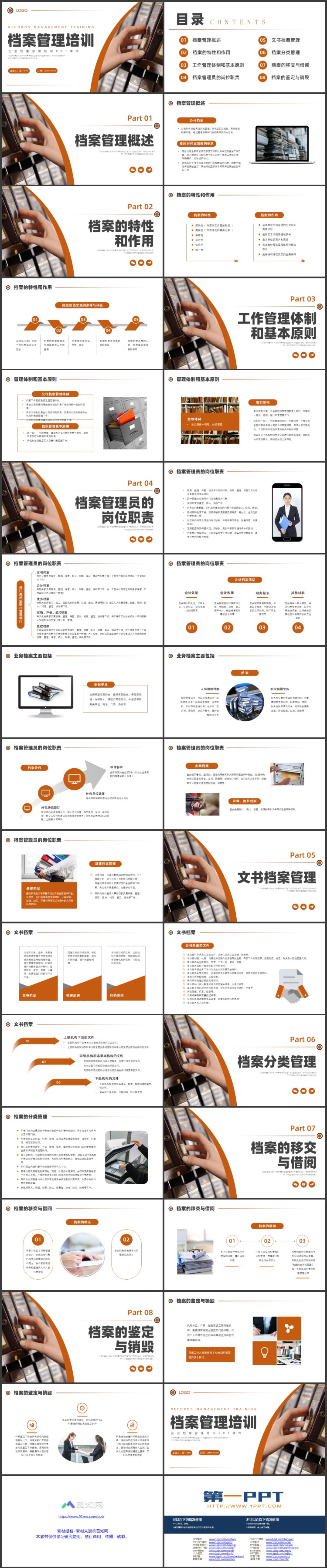 图片[2]-棕色档案管理培训PPT模板下载-第一PPT
