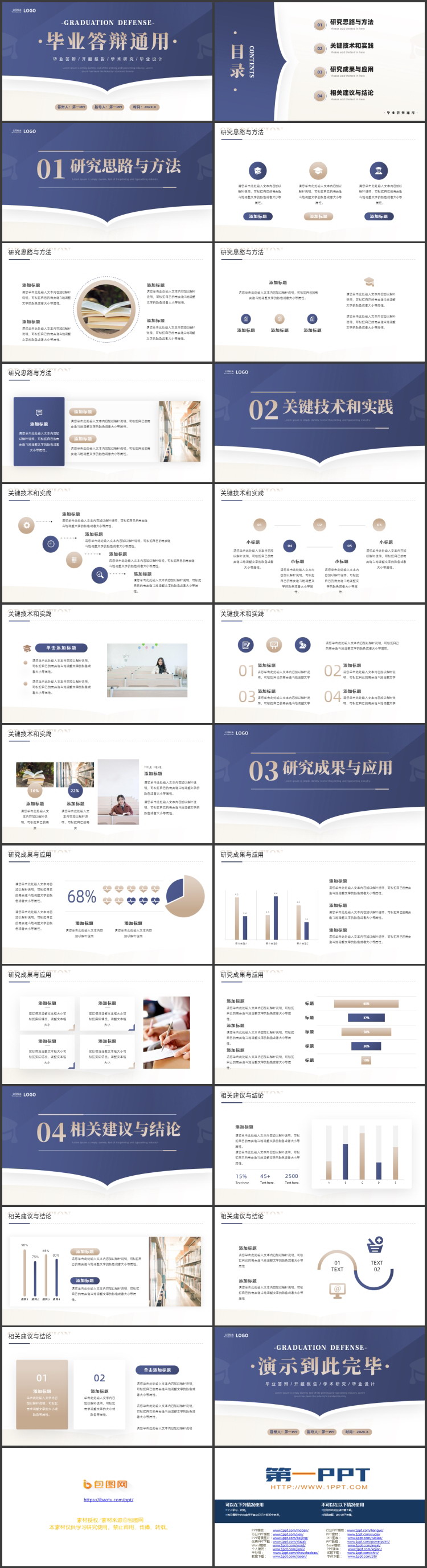 图片[2]-蓝色简约大气学术风毕业答辩通用PPT模板下载-第一PPT