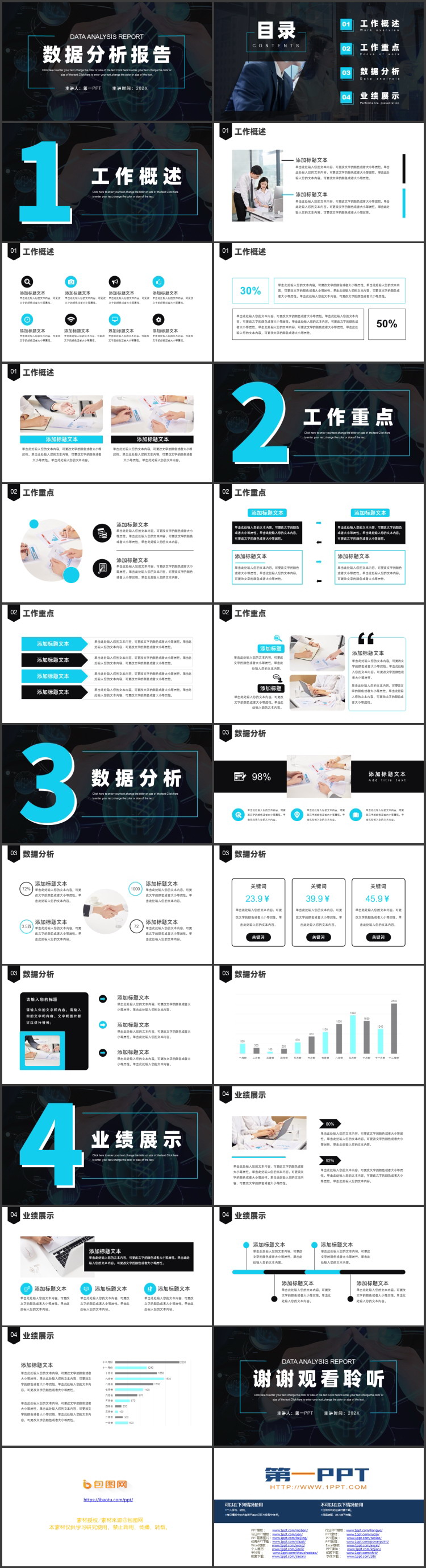 图片[2]-蓝黑配色科技风数据分析报告PPT模板下载-第一PPT