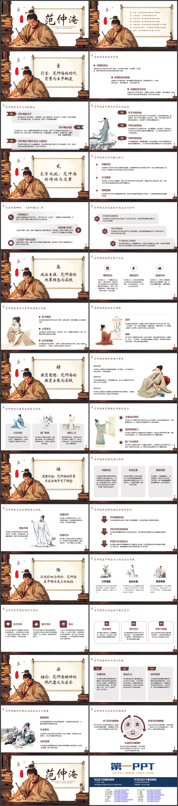 图片[2]-文学常识之范仲淹人物生平介绍PPT下载-第一PPT
