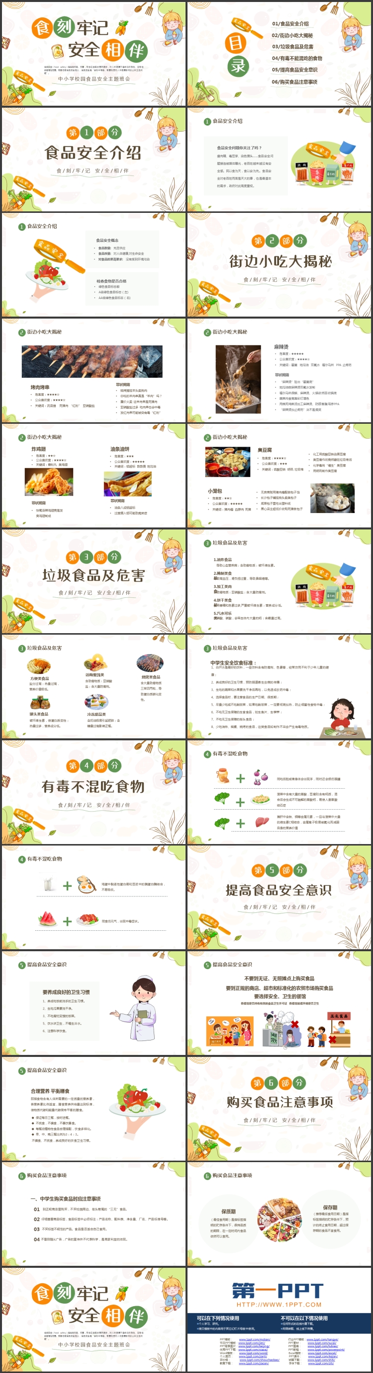 图片[2]-“食刻牢记安全相伴”中小学校园食品安全主题班会PPT模板下载-第一PPT