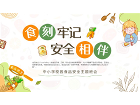 “食刻牢记安全相伴”中小学校园食品安全主题班会PPT模板下载-第一PPT