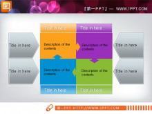 精美方形交叉关系PPT图表素材下载-第一PPT