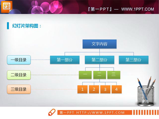 图片[1]-简洁的组织结构图PPT图表素材下载-第一PPT