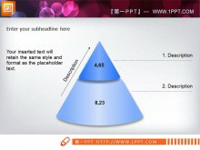 层级关系的蓝色圆锥体PPT图表模板-第一PPT