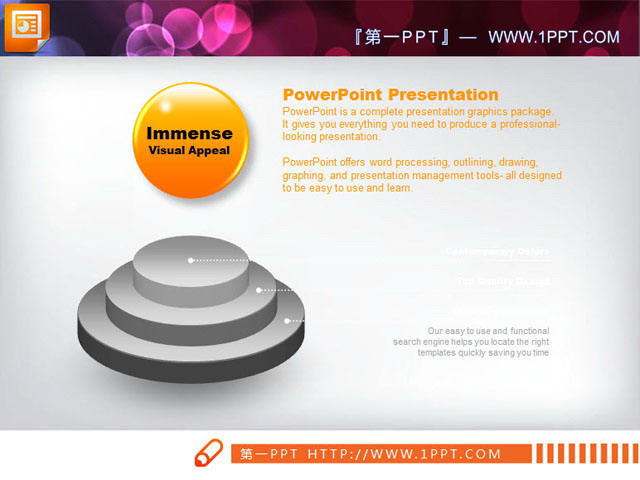 图片[1]-一张简洁的台阶底托的PowerPoint图表模板-第一PPT