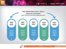 5个并列排列的幻灯片图表模板-第一PPT