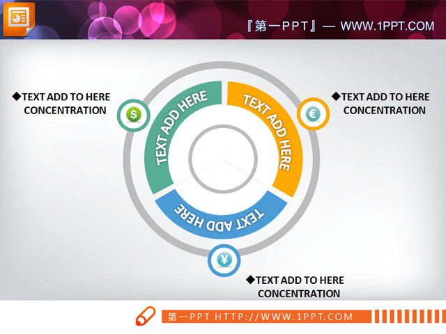 图片[1]-三元素循环环绕PowerPoint说明图模板-第一PPT