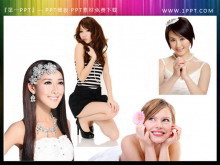 一组透明背景的性感美女PowerPoint背景图片-第一PPT