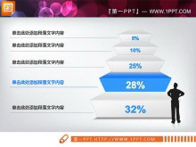 精美的层级递进关系PowerPoint图表素材下载-第一PPT