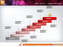 立体台阶背景的层级递进幻灯片图表下载-第一PPT