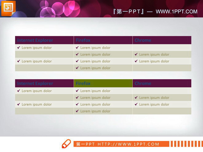 图片[1]-简洁实用的紫色数据表格PowerPoint素材下载-第一PPT