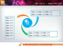 3d旋转箭头样式的扩散关系PPT图表模板下载-第一PPT