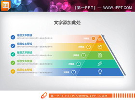 彩色精致金字塔形状PPT层级关系图表-第一PPT